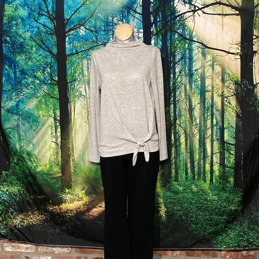 Grey, turtleneck, long sleeve, soft, Extra small, petite, shirt